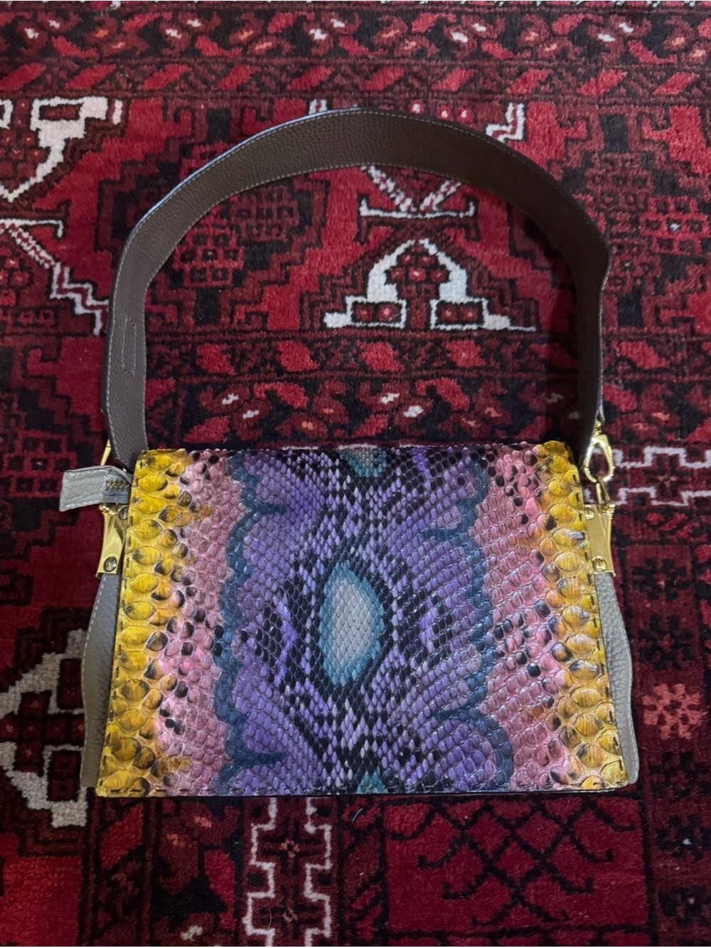 Ascot Python Snakeskin Handbag - Picture 2 of 6